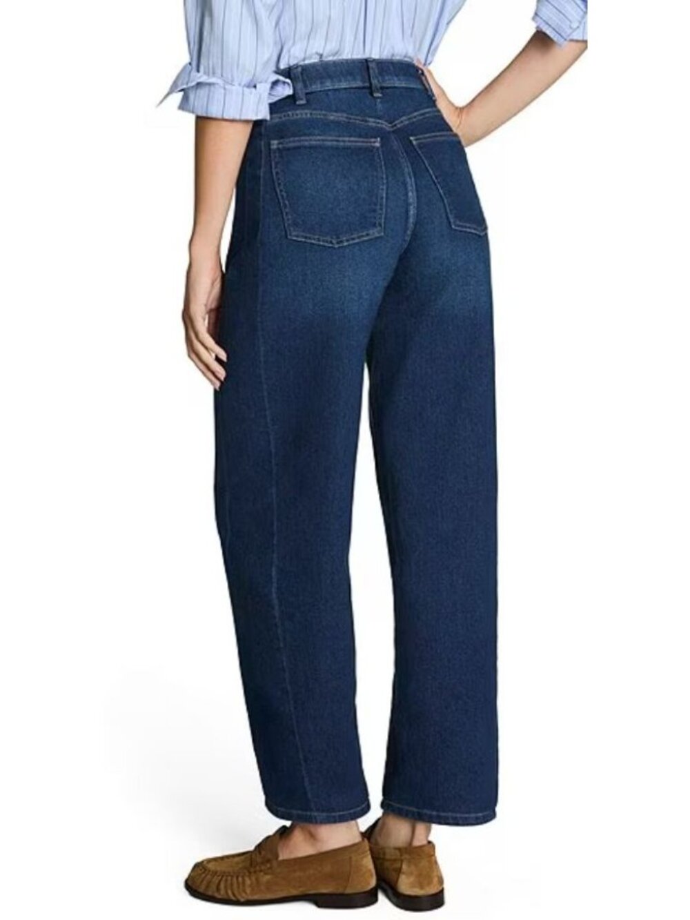 NWT SPANX Authentic Denim Barrel Leg Jeans-sz Medium - Picture 2 of 12